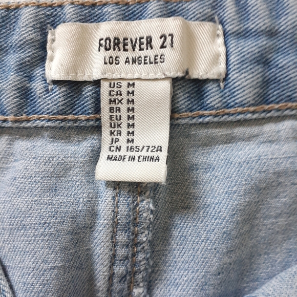 Forever 21 Ripped Denim Button Front Skirt - Picture 2 of 3